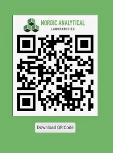 Example Nordic Analytical client portal QR code